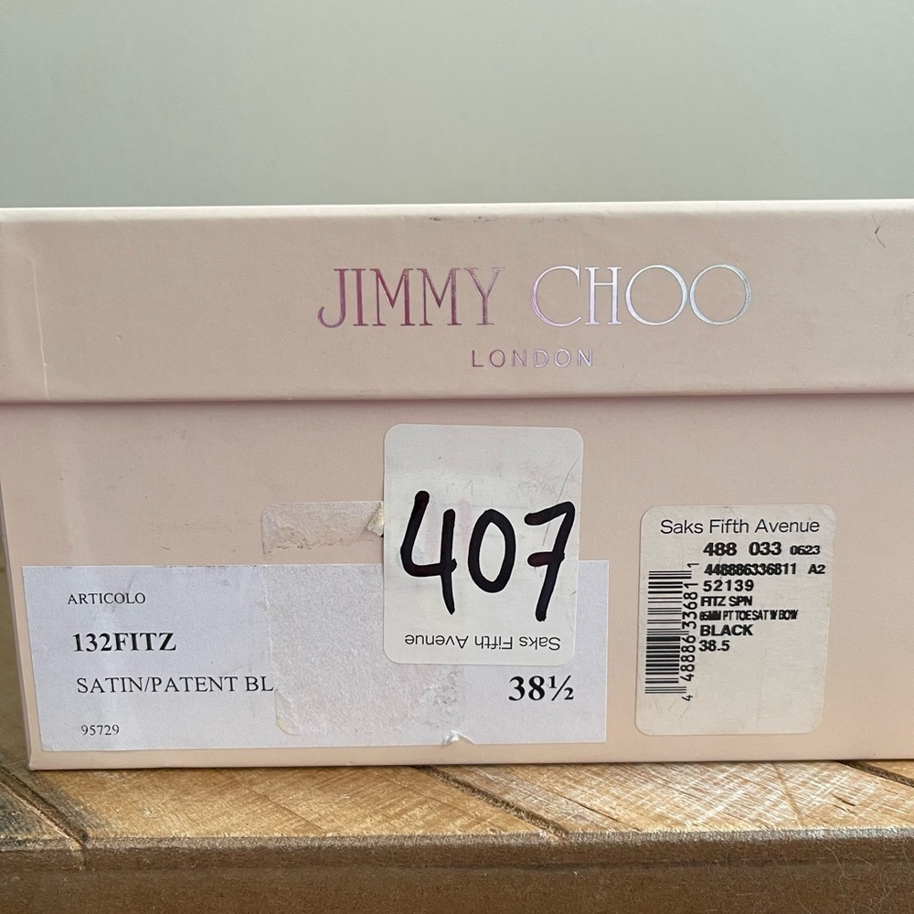 Jimmy Choo-Fitz Satin Patent Pump - Picture 6 of 12